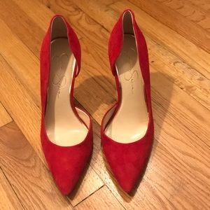 Lipstick kidsuede pumps